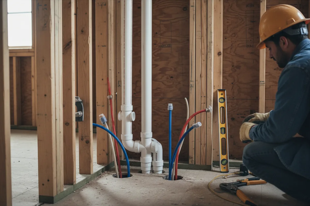 Drain and supply rough-in during Drain Cleaning in Huntsville
